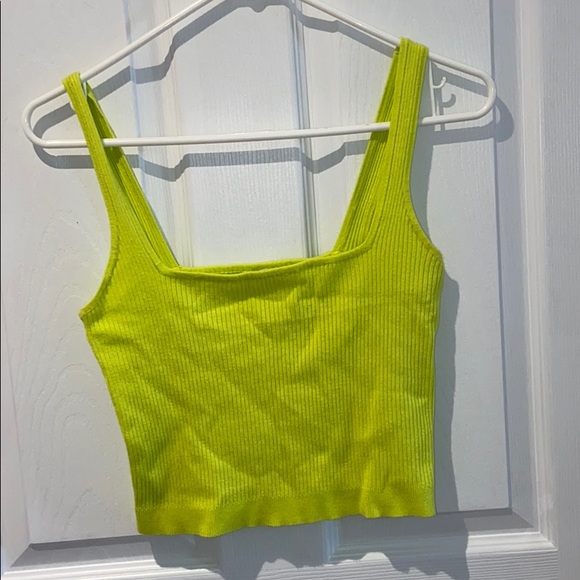 Women’s neon yellow crop top - Picture 2 of 4